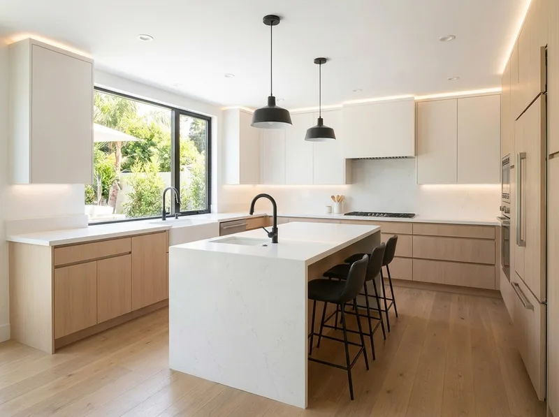 The same kitchen rendered in minimalist style